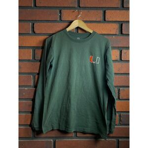 Miami Hurricanes Long Sleeve T-Shirt – Green – Size Medium